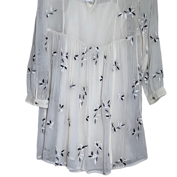 NWT Feather Bone Anthropologie Feuille Embroidered Size 4 Tunic Dress - Picture 4 of 11